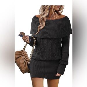 🆕Elegant Off-Shoulder Sweater Dress